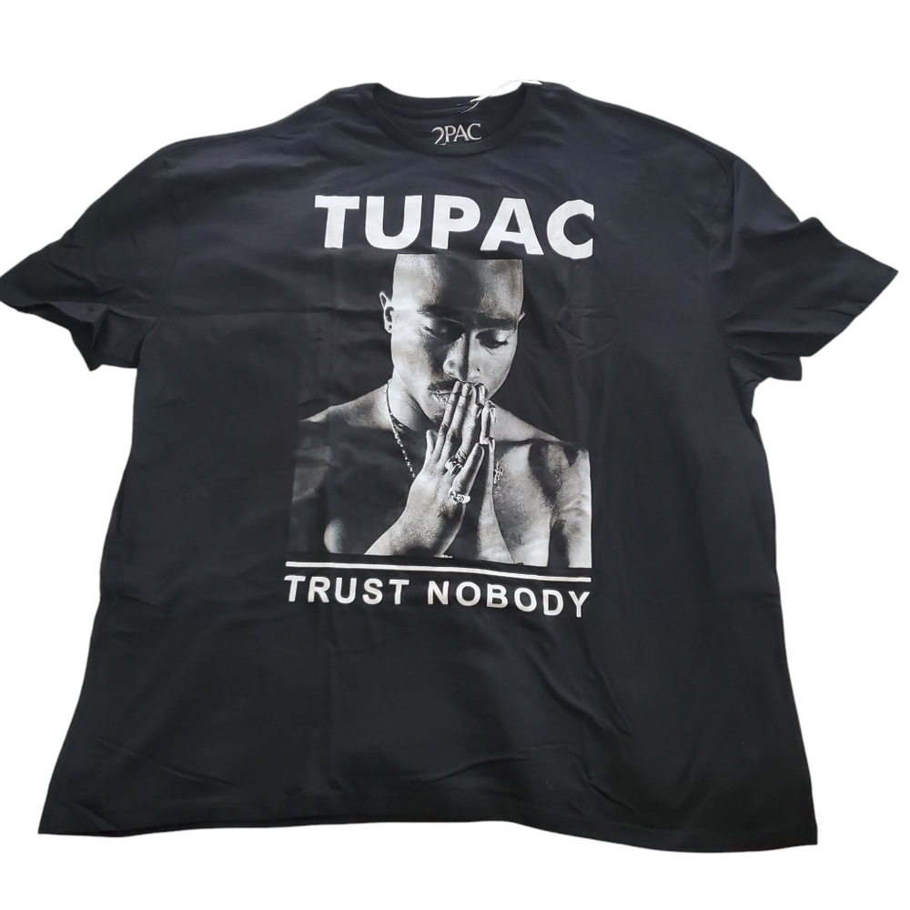 Tupac Trust Nobody T-Shirt Mens Black‎ Graphic Tee Praying 2Pac-3x